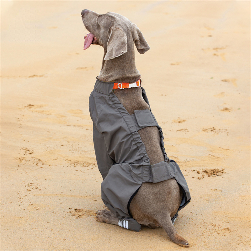 Waterproof Dog Raincoat with Reflective Strips - Comfortable Four-Legged Pet Clothes for Large Dogs
