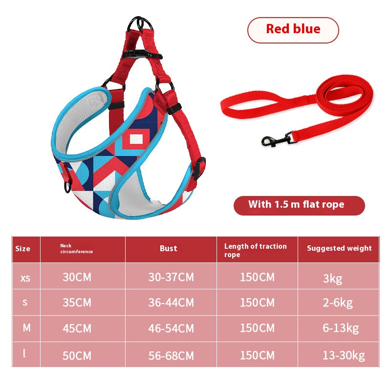 Pet hand holding rope vest dog hand holding rope reflective explosion-proof dog leash pet strap pet supplies