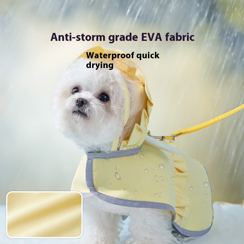 Minimalist candy color Angel raincoat small dog cat can lead spring and summer pet dog clothes