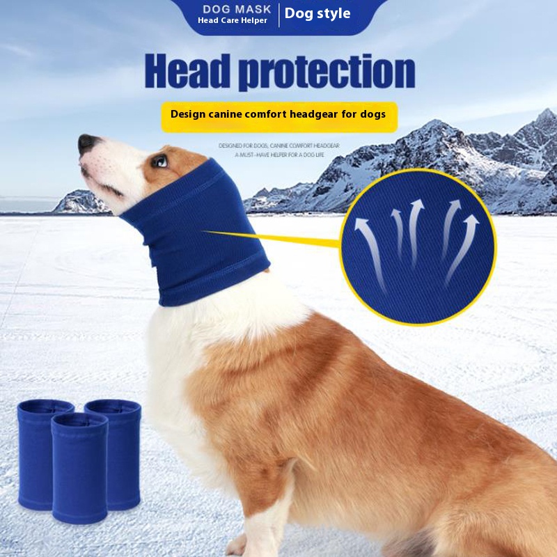 Pet dog soothing head cover scarf scarf anti-scare soothing mood large, medium and small dogs anti-Thunder bandana