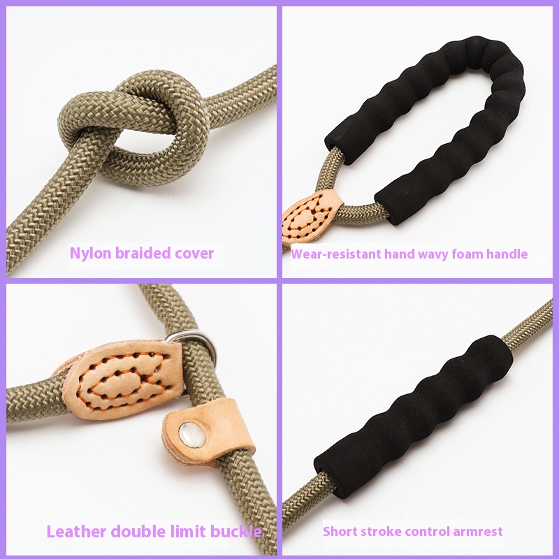 P chain dog rope leash lengthened 1.8 m anti-wear non-tightening hand traction collar integrated dog walking dog training pet P rope