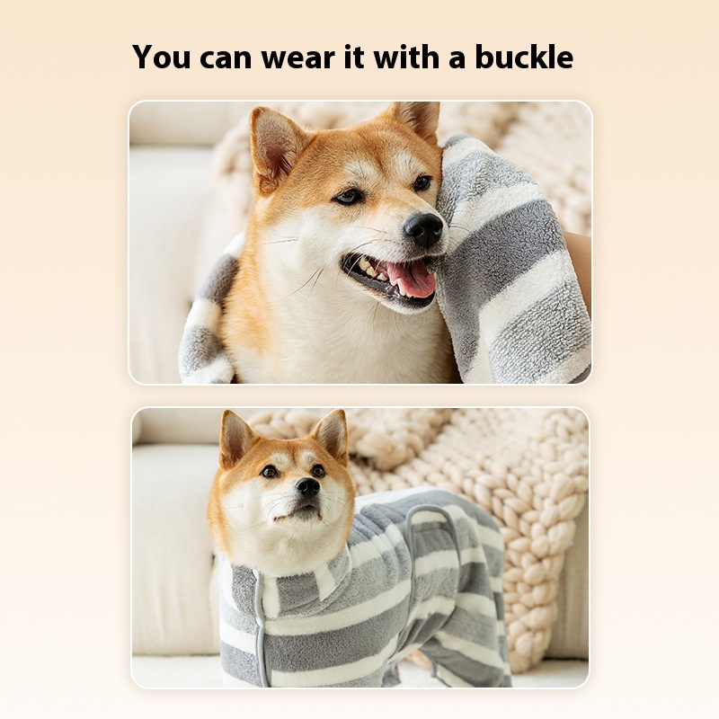 Pet bathrobe dog absorbent large bath towel golden wool towel medium large dog bath towel