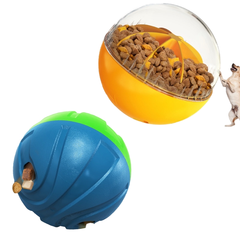 Dog puzzle toy ball no upside down feed leakage food feeder