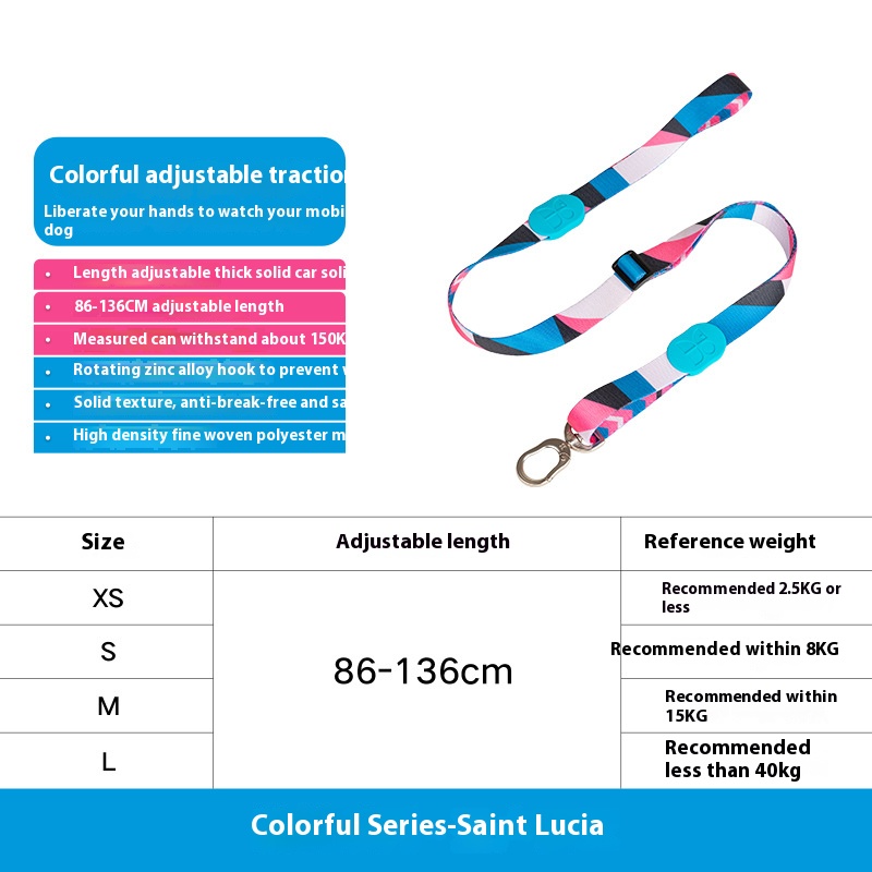 Colorful dog hand holding rope retractable adjustable dog chain anti-lost collar pet dog leash