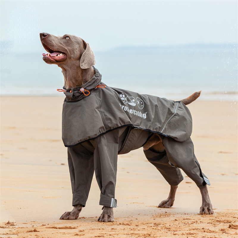 Waterproof Dog Raincoat with Reflective Strips - Comfortable Four-Legged Pet Clothes for Large Dogs