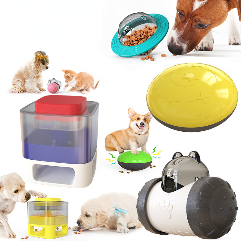 Slow feeder dog toy sound food dropping ball