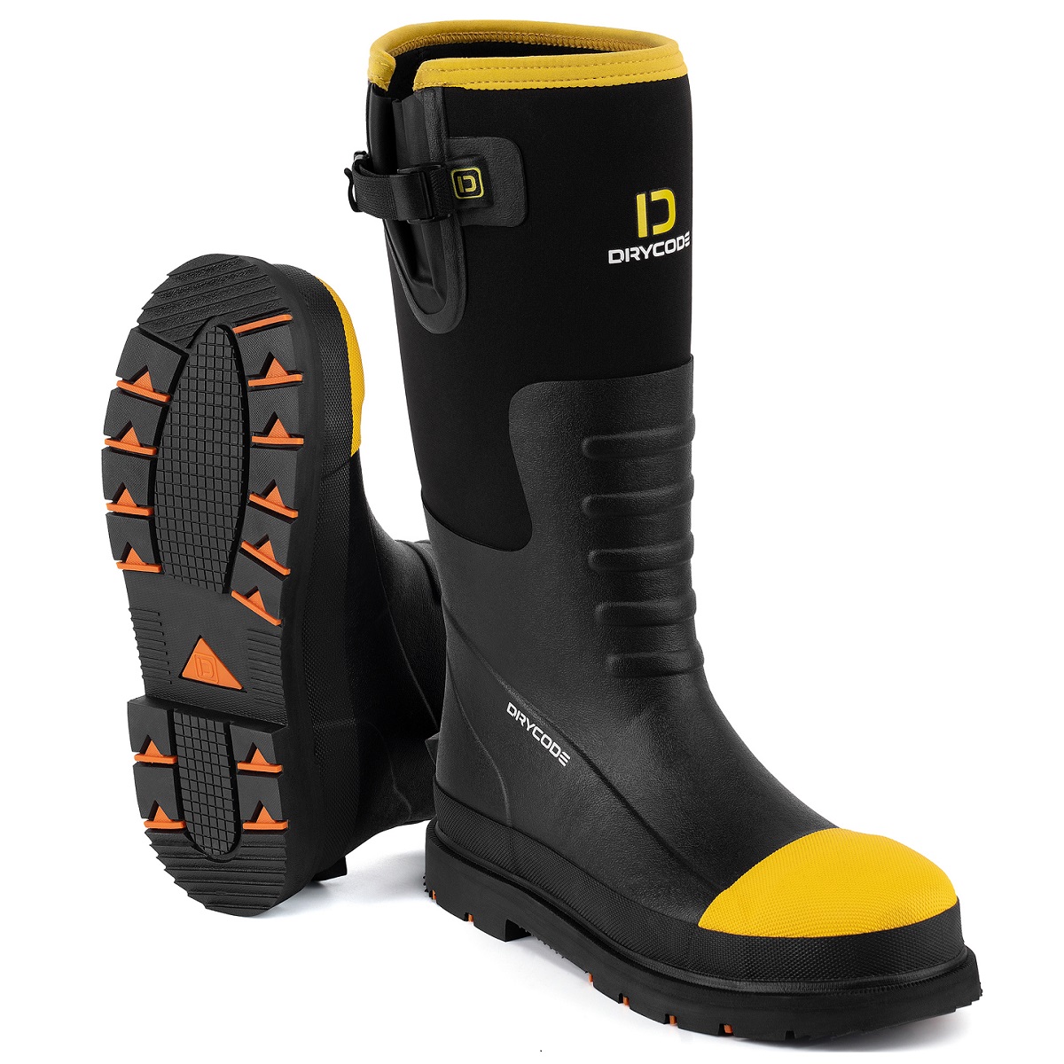 DRYCODE Rubber Work Boots for Men with Steel Toe & Shank