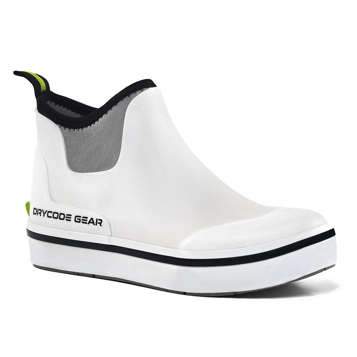 DRYCODE Deck Fishing Boots （White）, Anti-Slip Rubber Ankle Boots