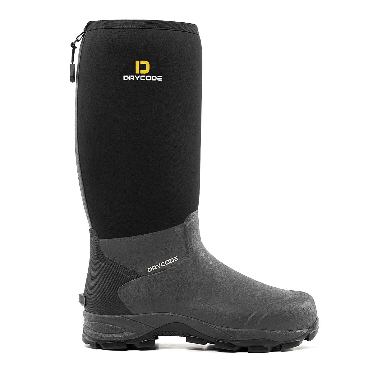 DRYCODE Rubber Hunting Boots (Black) for Men, 5.5mm Neoprene Lightweight Boots