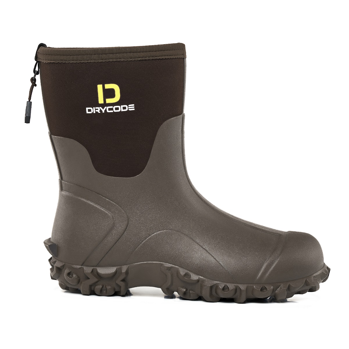 DRYCODE Waterproof Rubber Boots for Men (Green) with Steel Shank, Mid Calf Rain Boots