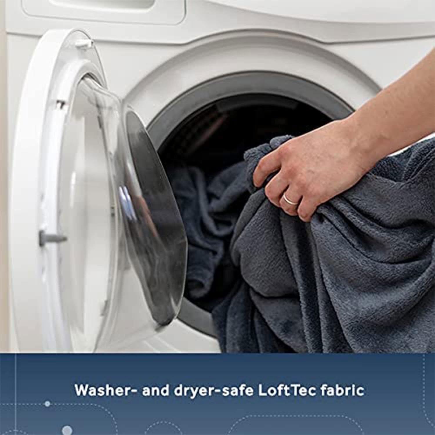 Sunbeam Lofttec Slate Grey Connected Electric Heated Blanket Twin Size