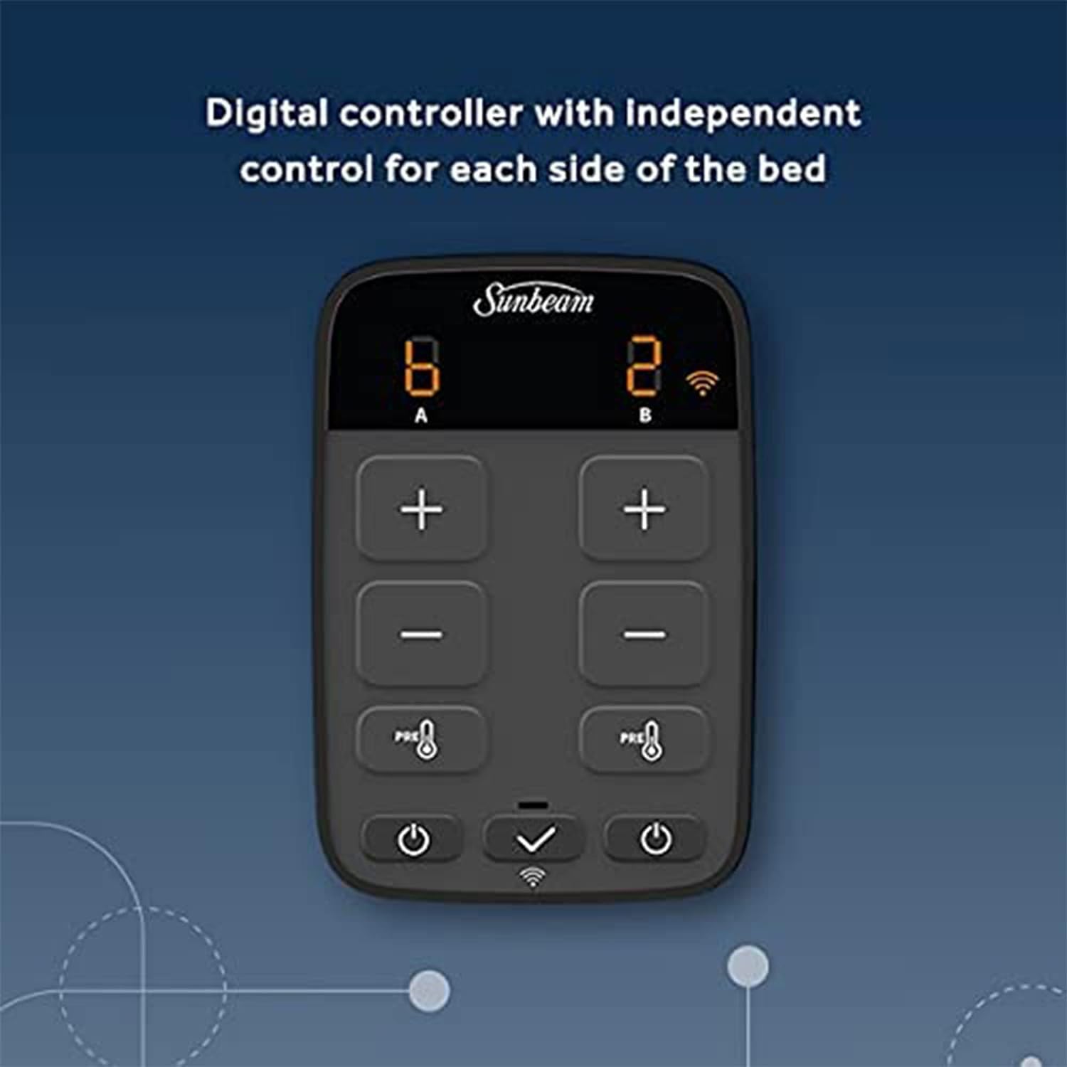 Sunbeam Lofttec Slate Grey Connected Electric Heated Blanket Twin Size