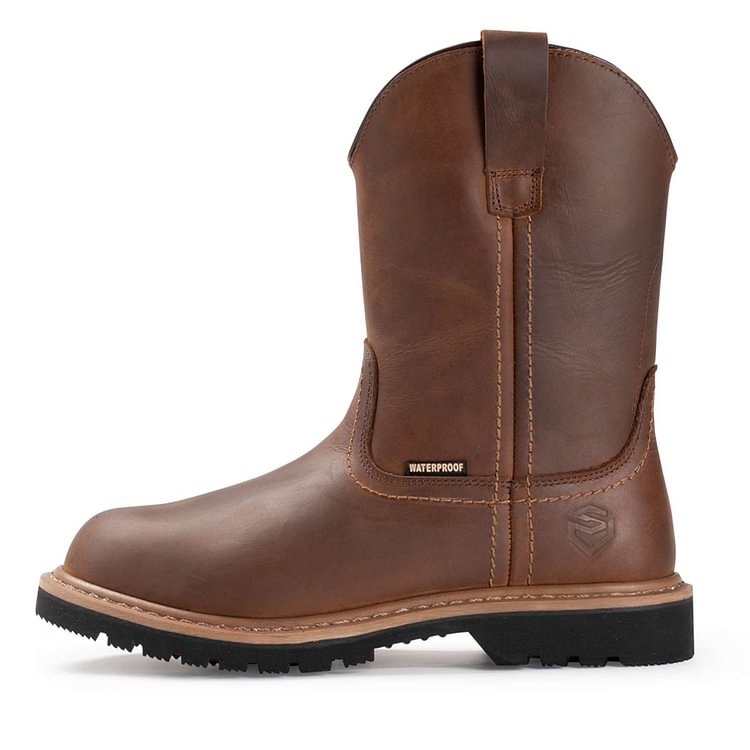 Sureway Men's 10-inch Waterproof Steel-Toe Wellington Work Boots 65102 