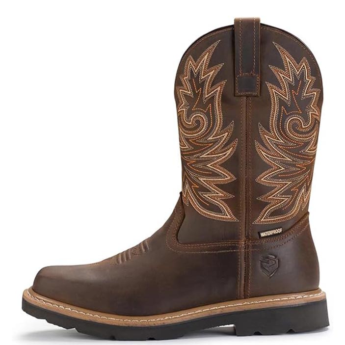 Sureway 10“ Western Cowboy Boots for Men Soft Toe 1001 brown