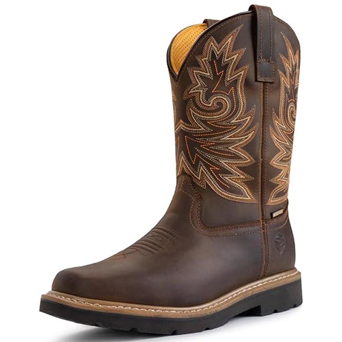 Sureway 10“ Western Cowboy Boots for Men Soft Toe 1001 brown