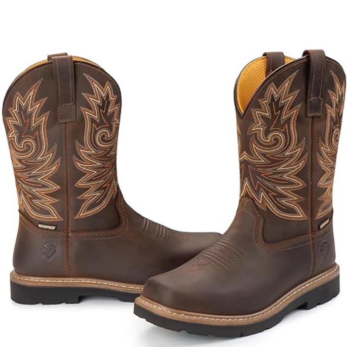 Sureway 10“ Western Cowboy Boots for Men Soft Toe 1001 brown