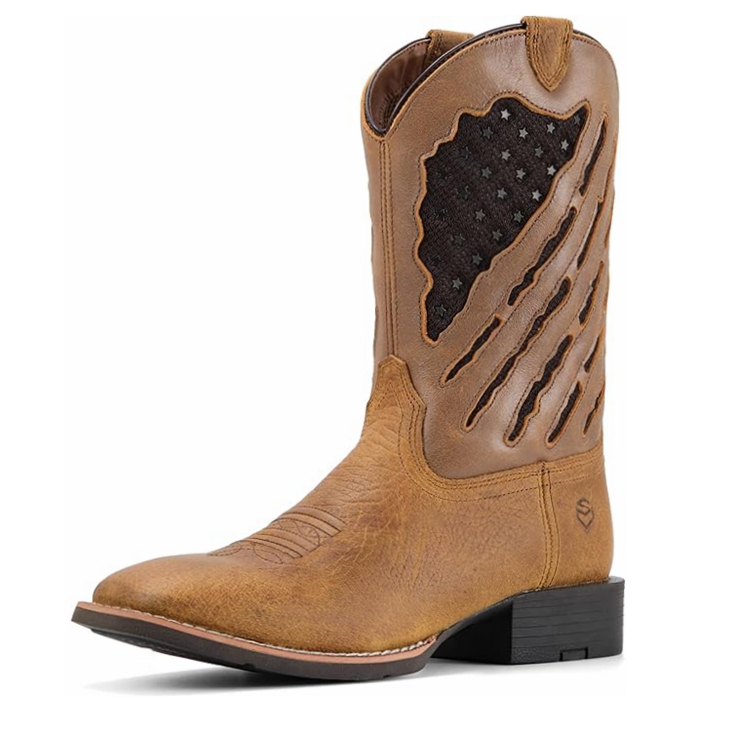 SUREWAY Cowboy Work Boots Casual Western Boots 