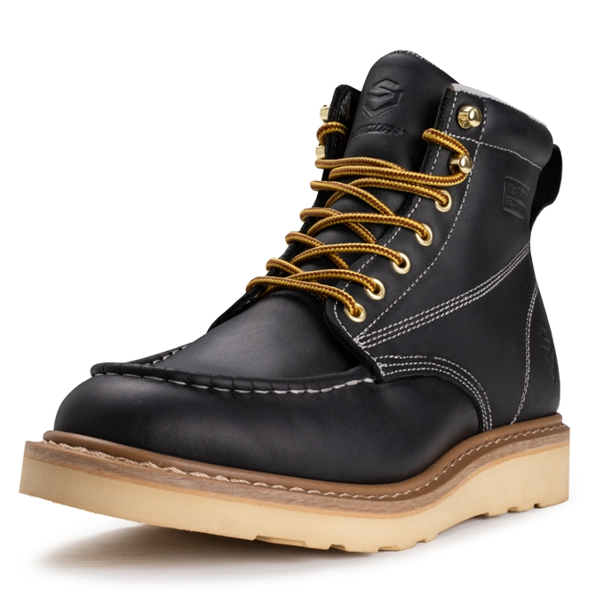 Sureway Men's 6-inch Moc Toe Work Boots 603-Black