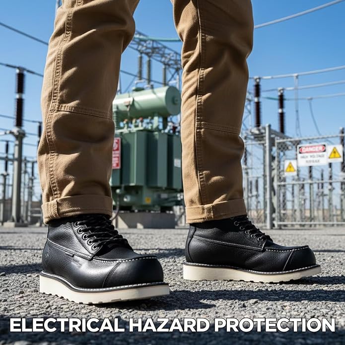 waterproof work boots for men 8-inch Safety Toe Logger Boots