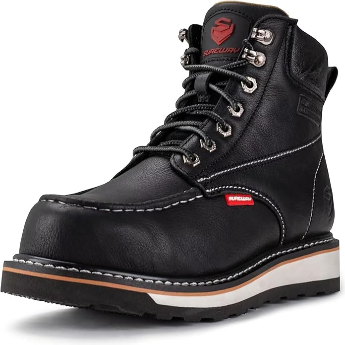Sureway  Black  moc  toe work  boots 