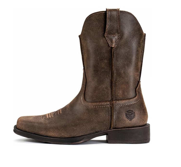 Sureway Mens Western Square Toe Cowboy Boots for Men