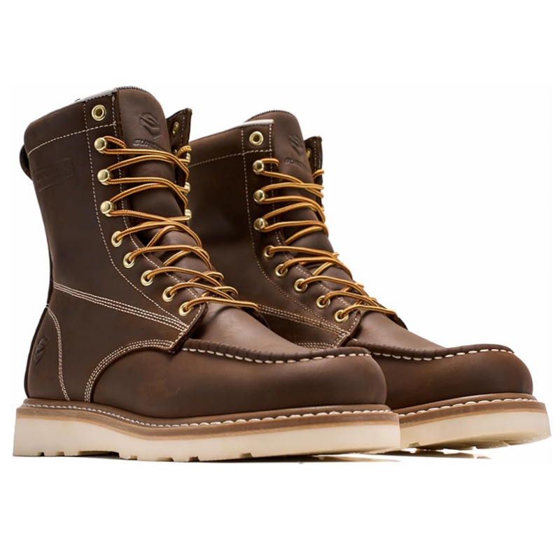 8 inch work boots Soft toe work boots for men