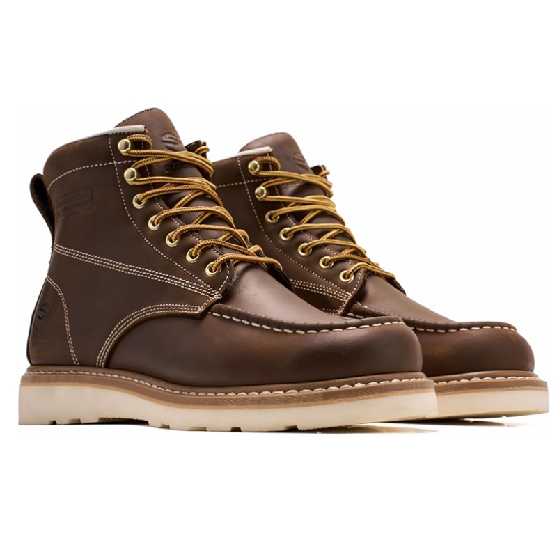 SUREWAY 6” Wedge Moc Toe Work Boots for Men