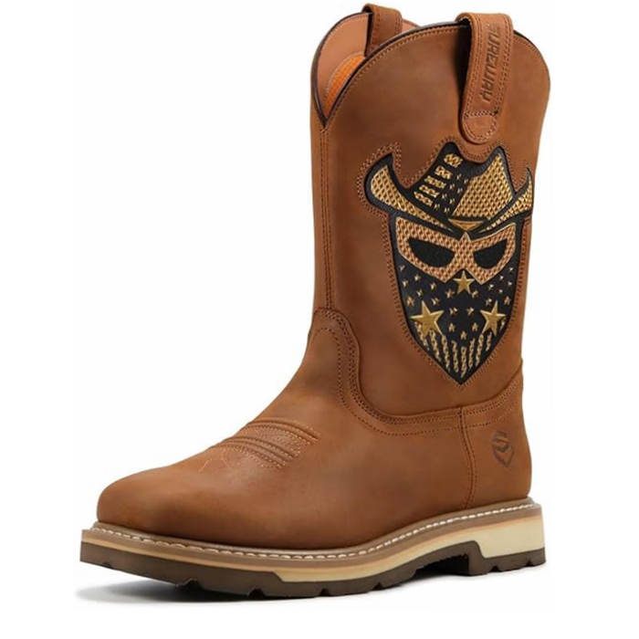 Sureway Men's 10-inch Pull On Leather Western Boots