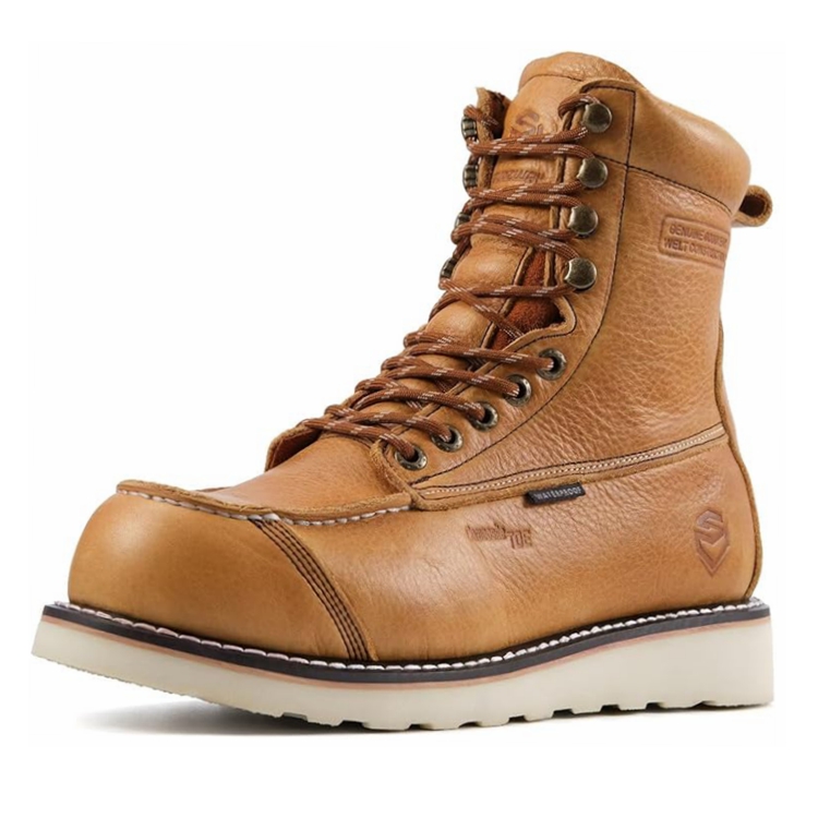 waterproof work boots for men 8-inch Safety Toe Logger Boots