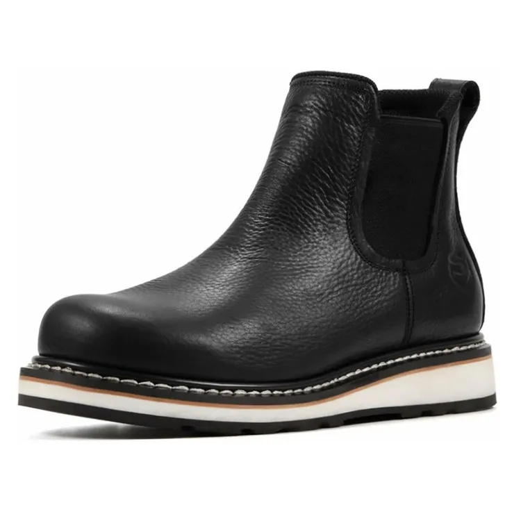 Sureway Men's Slip On Work Boots Casual boots, 9 · Black · Soft Toe