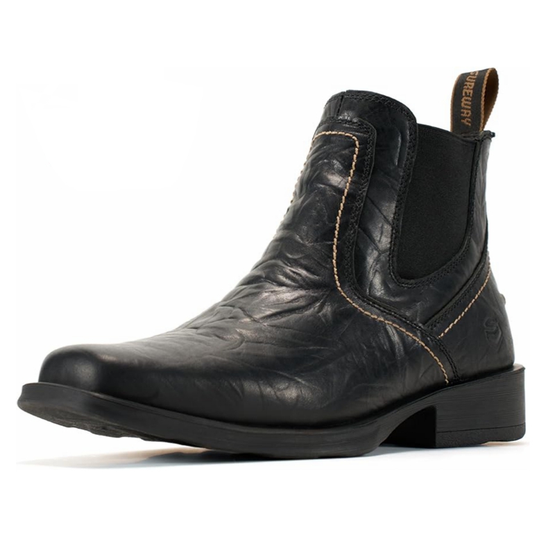 Sureway Men's Imported Leather Slip On Casual Chelsea Boots 608