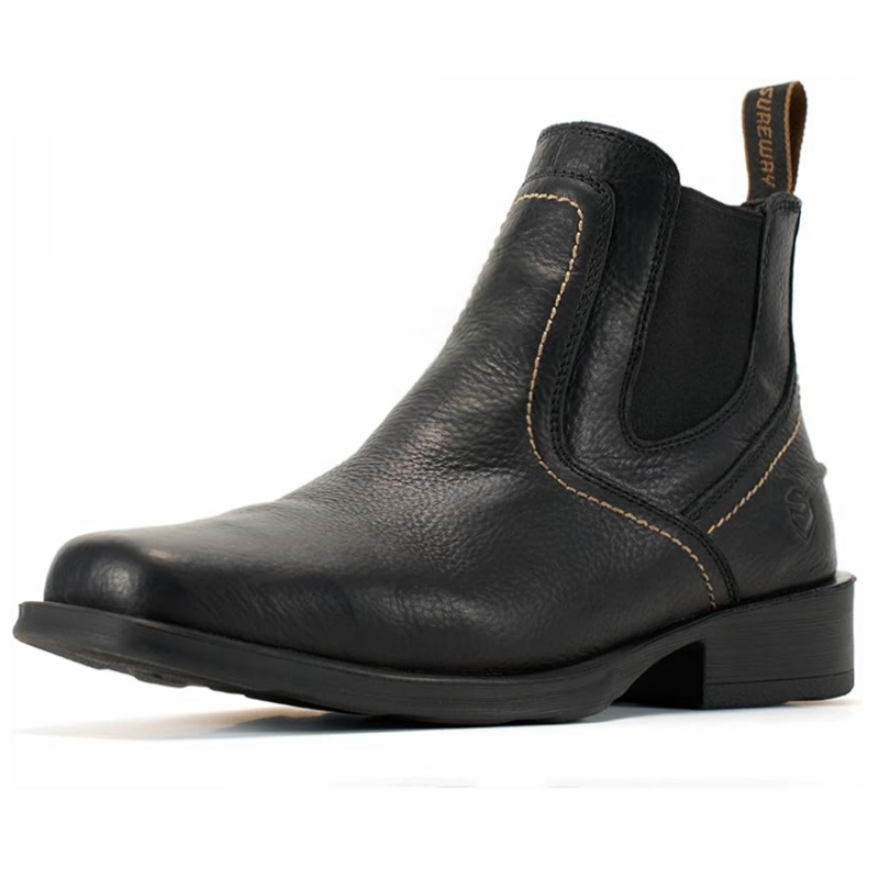 Sureway Men's Imported Leather Slip On Casual Chelsea Boots 608