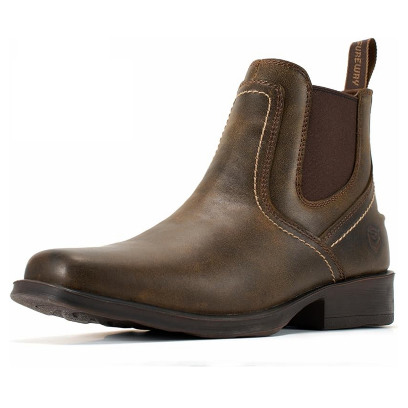 Sureway Men's Imported Leather Slip On Casual Chelsea Boots 608