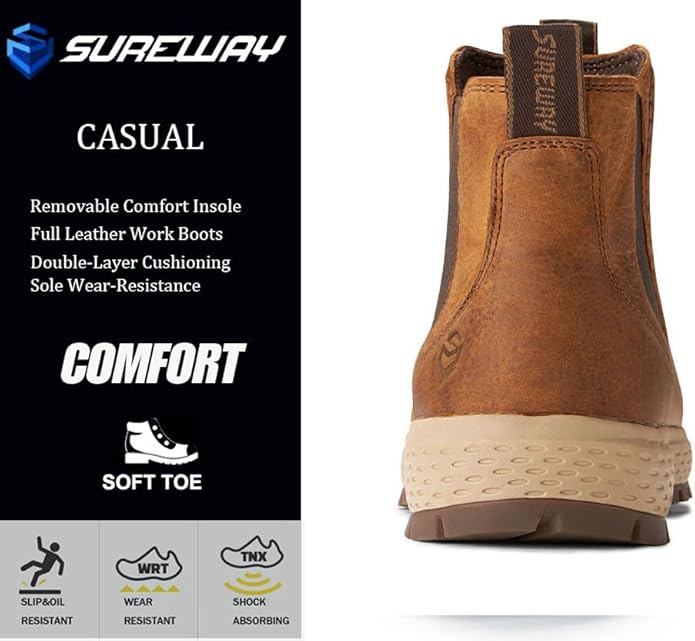 SUREWAY Men's Chelsea Boots Fashion and Comfort Driving Shoes 622