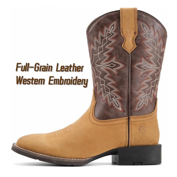 SUREWAY Casual Western Boots Square Toe Cowboy Work Boots  1012