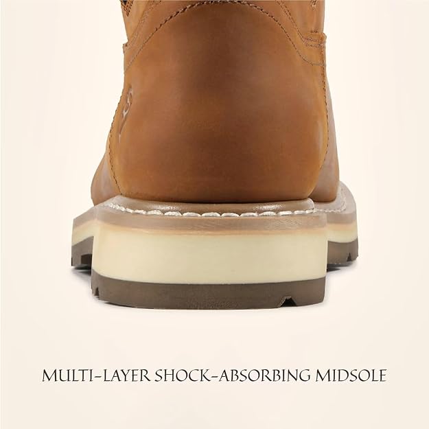 Sureway Men's 10-inch Pull On Leather Western Boots