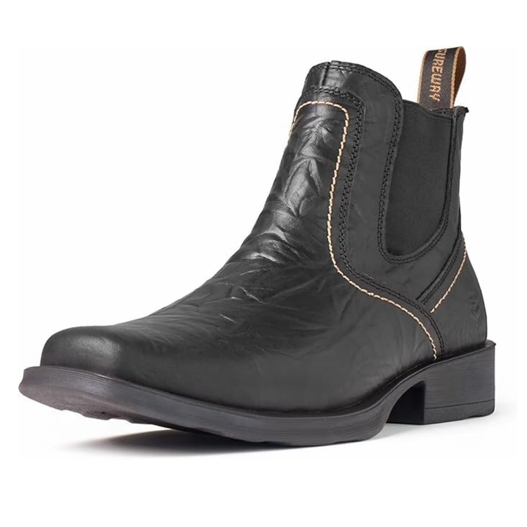 Sureway Men's Imported Leather Slip On Casual Chelsea Boots 608