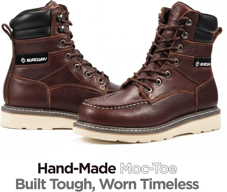 Sureway Men’s 8 inch Moc Toe  Work Boots