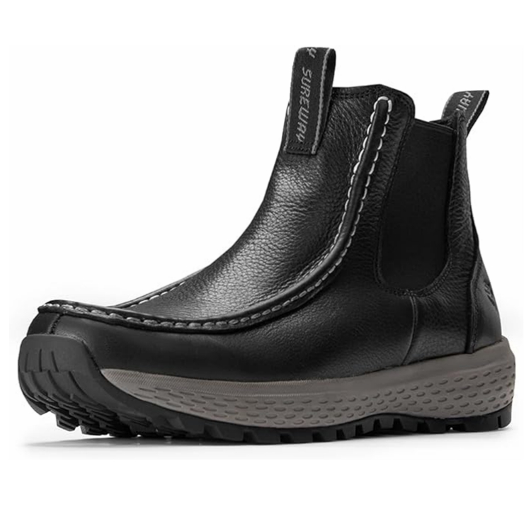 slip on work boots men steel toe Work Boots 612-Brown