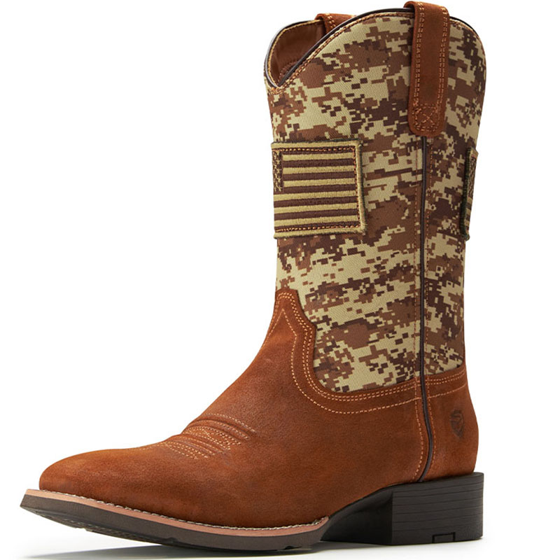  SUREWAY Casual Western Boots Soft Toe Square Toe Cowboy Work Boots for Men