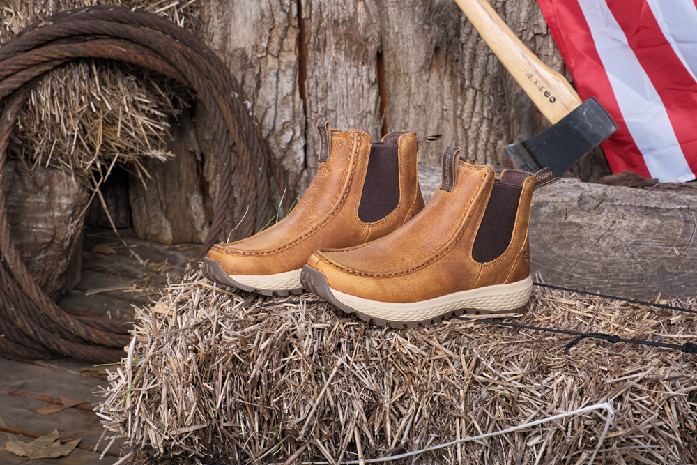 slip on work boots men steel toe Work Boots 612-Brown