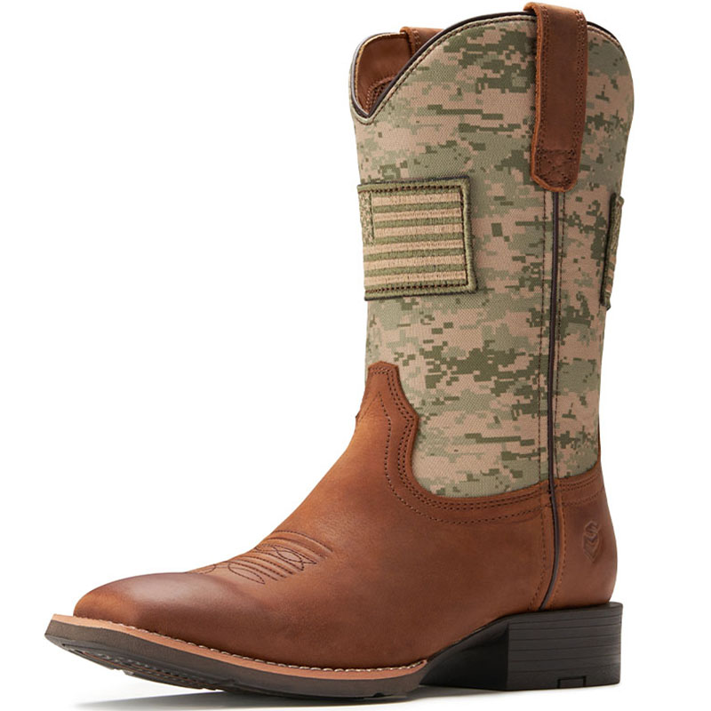  SUREWAY Casual Western Boots Soft Toe Square Toe Cowboy Work Boots for Men
