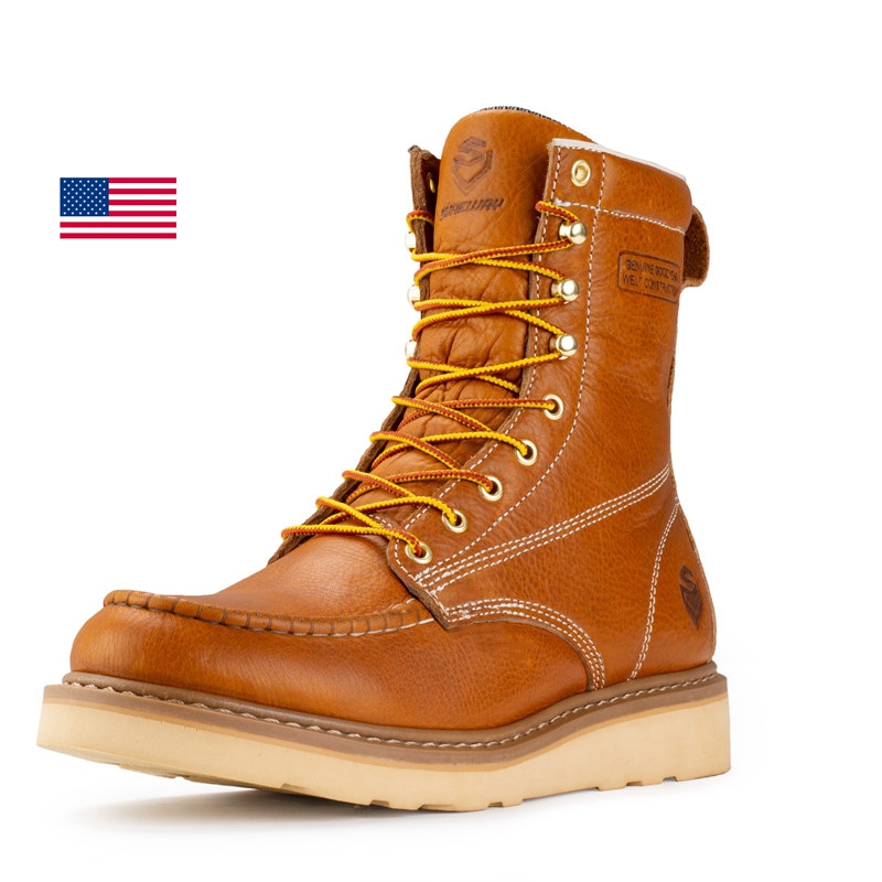 Sureway Men's 8-inch Soft Toe  Lightweight Work Boots 803 - LT.Brown