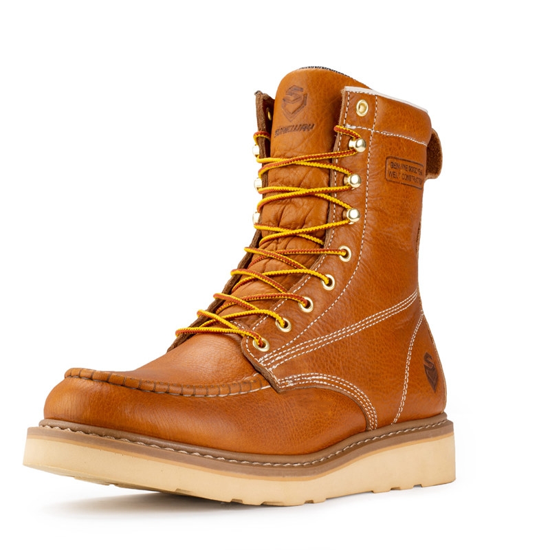 8 inch work boots Soft toe work boots for men