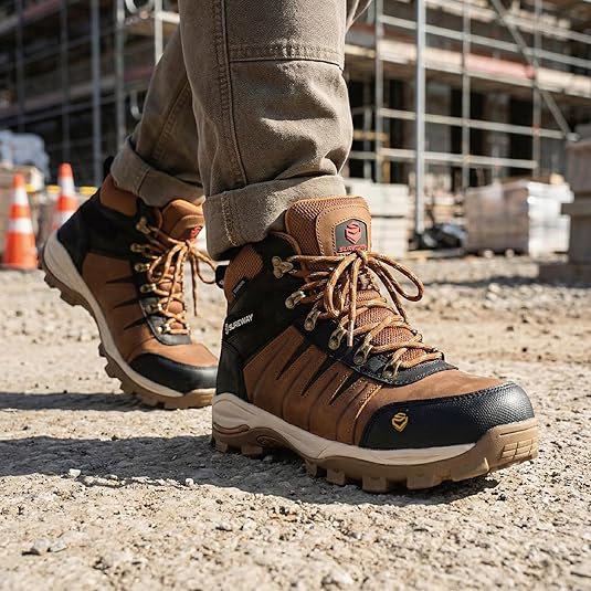 Sureway Mens Heavy Duty waterproof Soft Toe Work Boots