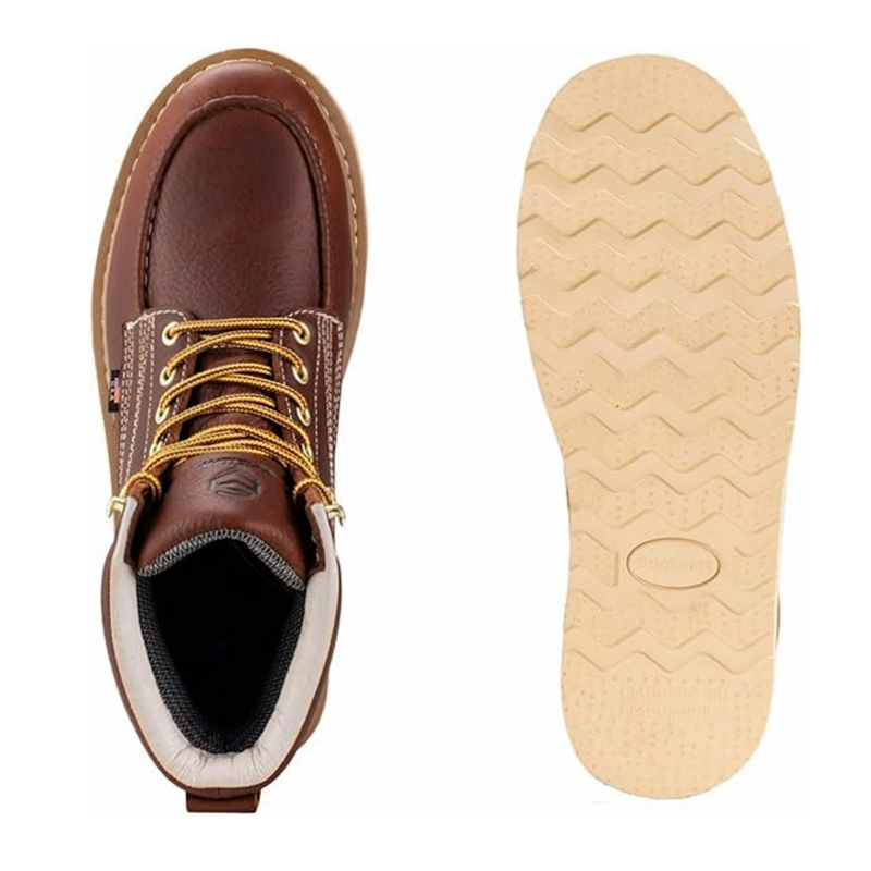 SUREWAY 6” Wedge Moc Toe Work Boots for Men