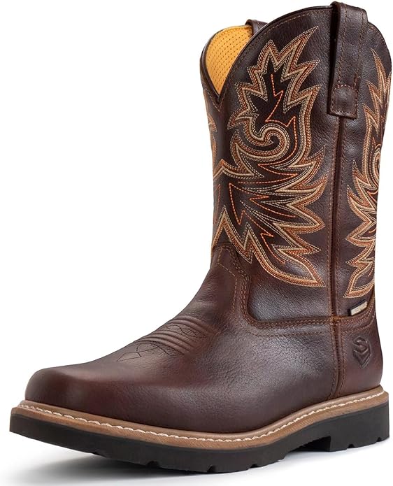 Sureway 10“ Western Cowboy Boots for Men Soft Toe 1001 brown