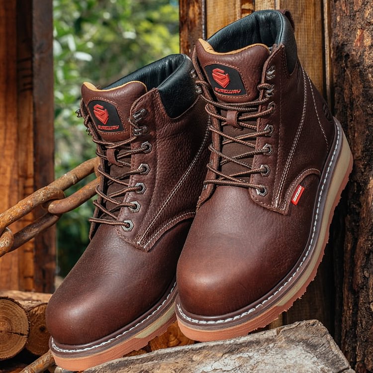 work safety boots mens Sureway Men's Moc Toe Work Boots