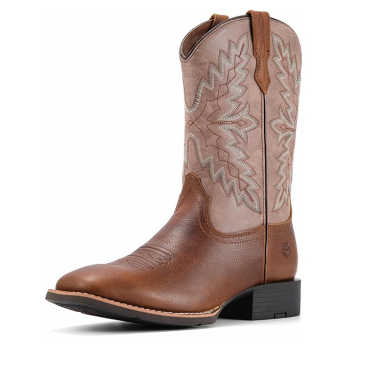 SUREWAY Casual Western Boots Square Toe Cowboy Work Boots  1012