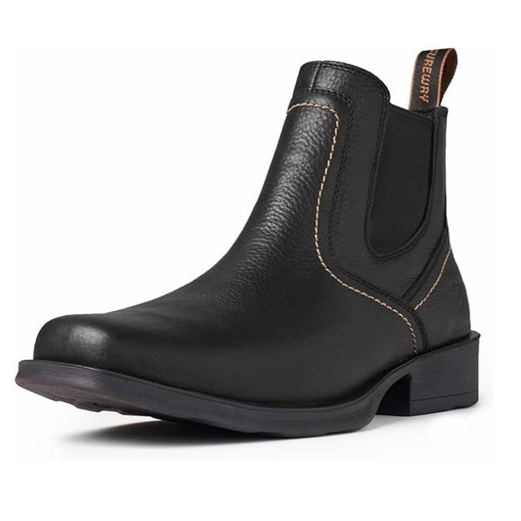 Sureway Men's Imported Leather Slip On Casual Chelsea Boots 608